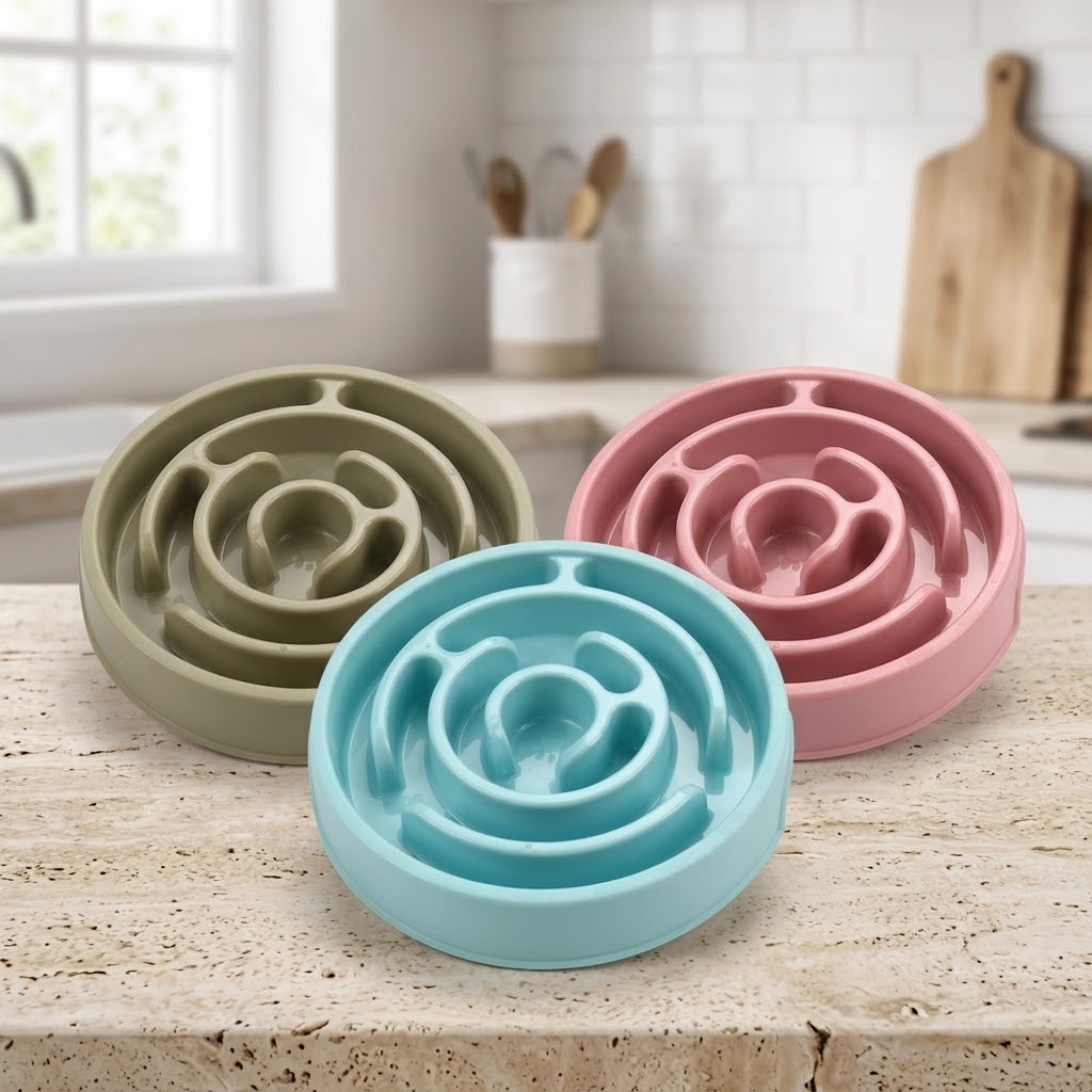 Gamelle anti-glouton Snoofy, vue principale du labyrinthe pastel